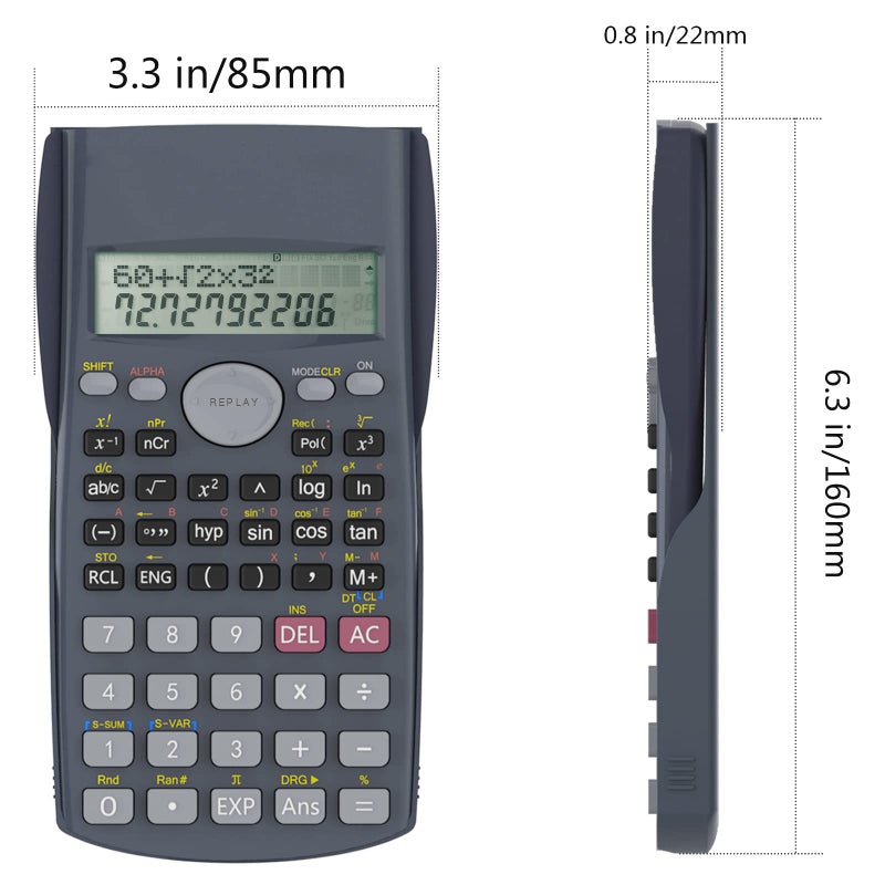 Helect 2-Line Engineering Scientific Calculator, Suitable for School and Business (Black) - Image 2